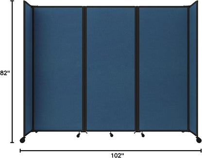 Versare Room Divider 360 Portable Wall Partition | Folding Panels | Large Freestanding Divider | Locking Wheels | Temporary Room Separator