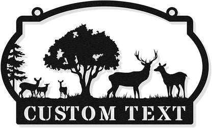 Personalized Deer Bear Metal House Numbers for Outside，Custom Address Sign for Houses，Hanging Mailbox House Number ，Lamp Post Address Plaques，Metal Name Sign Outside，Housewarming gifts，Home Decor