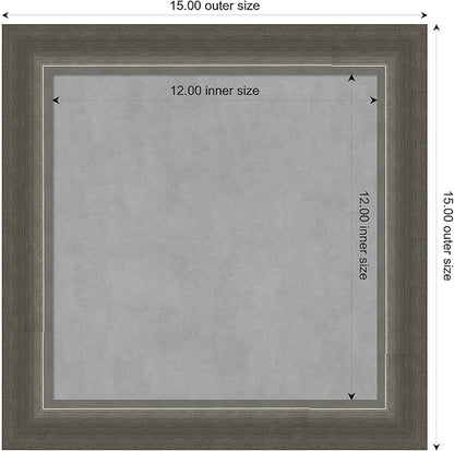 Amanti Art Silver Framed Magnetic Board 15x15 X-Small Vision Board for use with Magnets, 100% Metal Sheet to Display Items as Office Decor or for Home Organization in mudroom, Kitchen or Kids Room