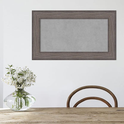 Amanti Art Grey Framed Magnetic Board 17x29 Small Vision Board for use with Magnets, 100% Metal Sheet to Display Items as Office Decor or for Home Organization in mudroom, Kitchen or Kids Room