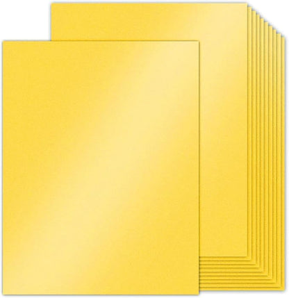 Double Sided Gold Cardstock 8.5 x 11 Metallic Paper, Goefun 100 Sheets 80lb Shimmer Card Stock for Printing, Copy, Invitations, Card Making