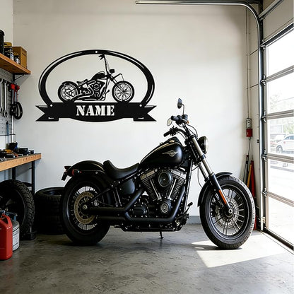 Custom Motorcycle Metal Sign Personalized Biker Name Signs Custom Garage Motorbikes Wall Art Motorcycle Sign Men Room Decor Gifts for Men Husband Rider