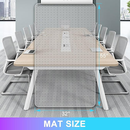 Vicwe Office Chair Mat for Carpet, 32'' x 55'' Computer Desk Chair Mat for Carpeted Floors, Easy Rolling Hard Mat for Office Chair on Carpets, Anti-Slip Carpet Protector Mat Clear,Ship Flat