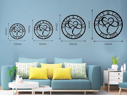 Personalized Infinity Heart Sign with Names, Personalized Wedding Gifts, Personalized Metal Infinity Sign, Custom Infinity Metal Sign, Infinity Sign Metal Newlywed Gift, Heart Monogram Metal Sign