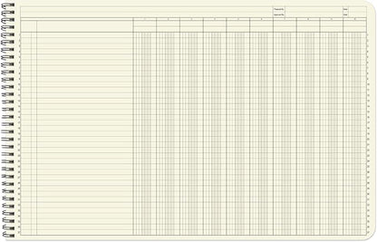 BookFactory Accounting Ledger Notebook/Large 10 Column Accounting Ledger Columnar (Ten Columns) Log Book - 17'' x 11'', 100 Pages, Wire-O Landscape Format (Made in USA)