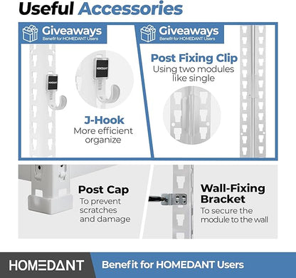 HOMEDANT 5 Tier Laminated White Boltless Metal Shelving Unit Adjustable Garage Storage Utility Rack Heavy Duty Shelves Organization Multipurpose Shelf Warehouse Pantry 28" W x 12.3" D x 59.5" H 1Pack