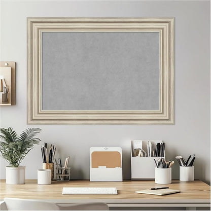 Amanti Art Silver Framed Magnetic Board 22x30 Medium Vision Board for use with Magnets, 100% Metal Sheet to Display Items as Office Decor or for Home Organization in mudroom, Kitchen or Kids Room