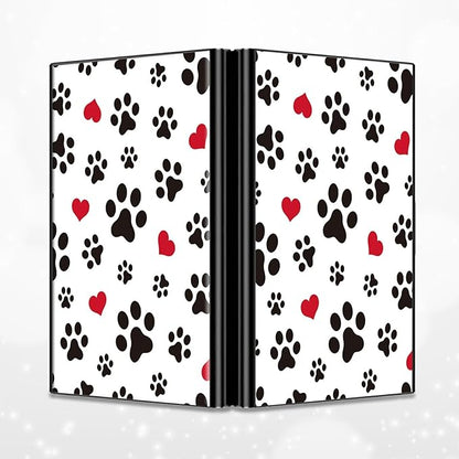 BWEGRHE Slim Credit Card Holder, Cute Dog Paw Prints RFID Blocking Metal Wallet for Men & Women, Aluminum Minimalist Hard Case Pocket-Sized Business Cards Organizer (Fits Up to 10 Cards)