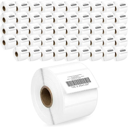 HOUSELABELS 2.25" x 1.25" Address Labels on 1" Core Compatible with Zebra and Rollo Printers, 50 Rolls / 1,000 Labels per Roll