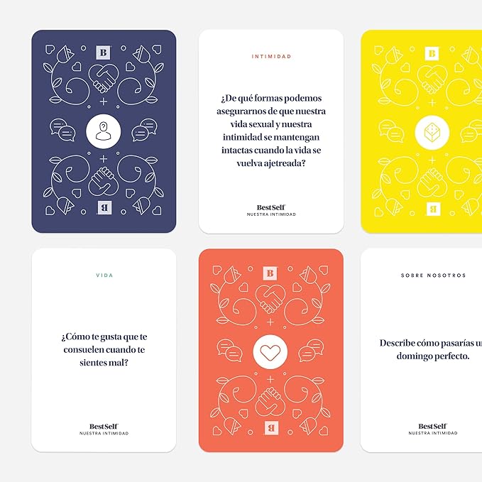 BestSelf Nuestra Intimidad - Spanish Intimacy Deck with 150 Relationship-Building Conversation Starters, Romantic Couples Card Game to Strengthen Communication and Connection