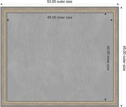 Amanti Art Silver Framed Magnetic Board 45x53 Oversize Vision Board for use with Magnets, 100% Metal Sheet to Display Items as Office Decor or for Home Organization in mudroom, Kitchen or Kids Room