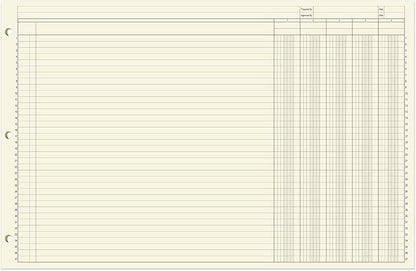 BookFactory Ledger Pad/Large 5 Column Accounting Ledger Columnar (Five Columns) Pads - 17'' x 11'', 50 Pages, Notepad Landscape Format (Made in USA)