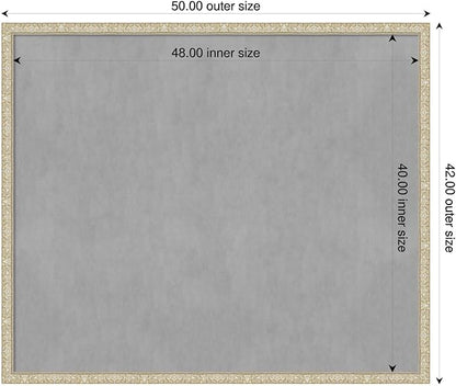 Amanti Art Silver Framed Magnetic Board 42x50 Oversize Vision Board for use with Magnets, 100% Metal Sheet to Display Items as Office Decor or for Home Organization in mudroom, Kitchen or Kids Room
