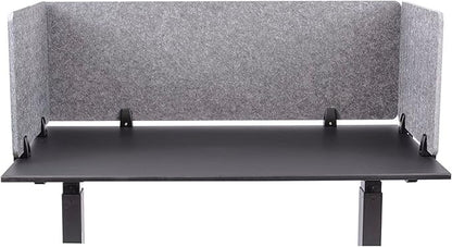 Stand Up Desk Store ReFocus Raw Clamp-On Acoustic Desk Divider Mounted Privacy Panel to Reduce Noise and Visual Distractions (Castle Gray, 47.25" x 16")