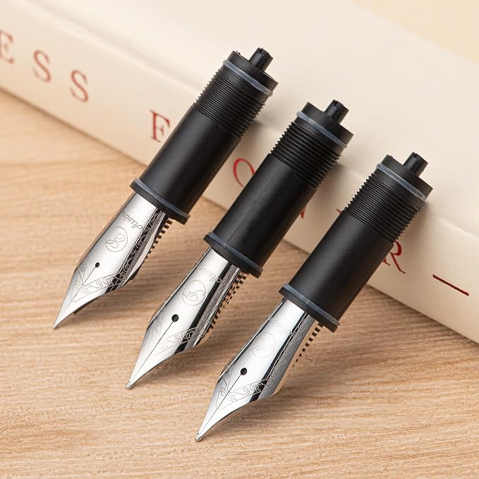Asvine 3 PCS Fountain Pen Replaced Nibs, Silver #6 EF Nib V169, P20, P30 and V126