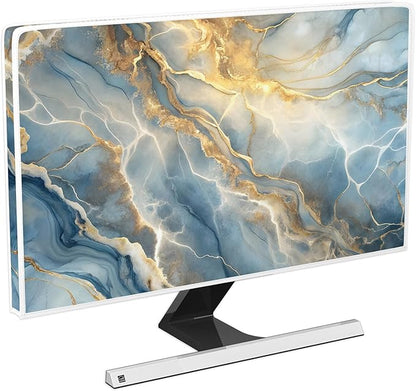 Baocicco Gold Blue Waterproof Screen TV Cover 32 Inch Modern Full Body Covers for Television Screen Panel Case TV Sleeve Compatible with Television LCD LED PC, Desktop and Home TV