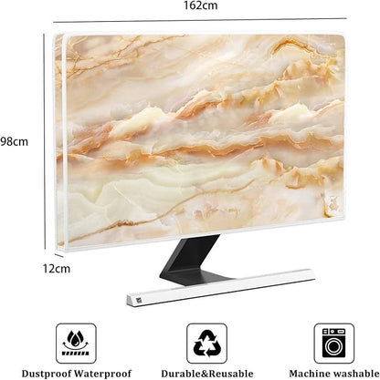 Baocicco Abstract Waterproof TV Screen Cover with Marble Design Aesthetic Television Covers for Xmas Decoration Anti-Static Dustproof Protective Cover for LED LCD OLED TVs 70 Inch