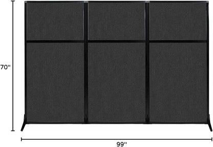 Versare Workstation Partition | Portable Wall Divider | Modern Office Cubicle | Free Standing Privacy Screen | Flexible Work Space | 99" x 70" Black Fabric Panels