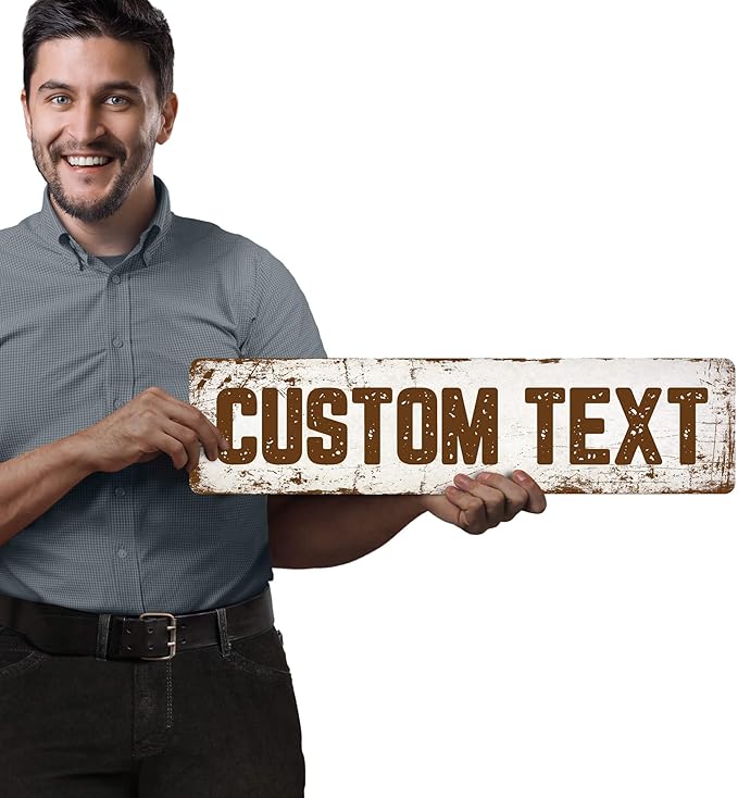 Custom Sign, Custom Street Sign, 11 Font Colors, 13 Font Styles, 4 Hole Options, 22 Sizes, 6x24 Inches, Rust Free DiBound, Fade Resistant, Made in USA by My Sign Center (Rustic)