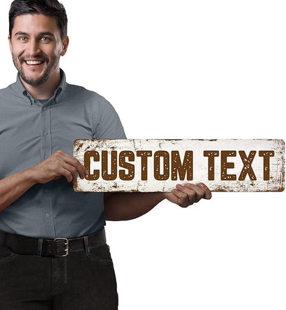 Custom Sign, Custom Street Sign, 11 Font Colors, 13 Font Styles, 4 Hole Options, 22 Sizes, 6x24 Inches, Rust Free DiBound, Fade Resistant, Made in USA by My Sign Center (Rustic)