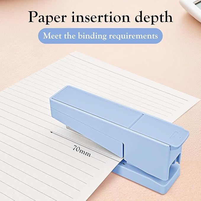 Swing-Arm Swivel Stapler - 20 Sheets Capacity, 360 Degree Rotate Desk Stapler with 100 Staples - Non-Slip Office Stapler, Blue