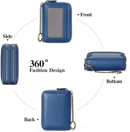 GOIACII Small Genuine Leather Wallet for Women, RFID Blocking Credit Card Holder Wallet