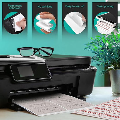 2”x4” Address Labels Shipping Mailing Labels for Printer Printable Sticker Labels White Matte 10-UP 500 Sheets for Office, Home