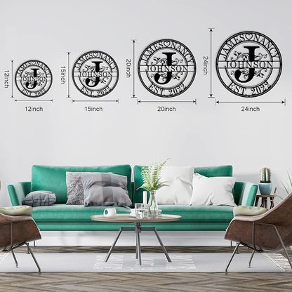 Personalized Family Name Sign Last Name Signs for Home Custom Metal Sign Metal Name Signs Personalized Metal Signs Monogram Wall Decor Anniversary Gifts Personalized Wedding Gifts