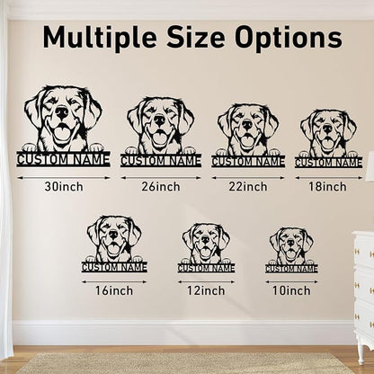 Dyoart Custom Dog Metal Signs - Personalized Metal Dog Decor, Rustic Farmhouse Dog Signs for Home Decor, Dog Metal Wall Art, Family Name Sign, Gifts for Mom Dad Dog Lovers, Dog Room Decor