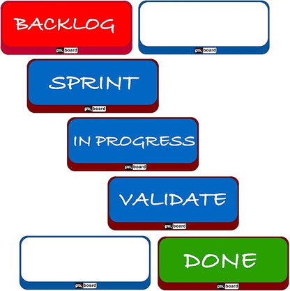 PMXBOARD Magnetic Column Headline Cards – Kanban & Scrum Board Headers for Agile Workflow | Reusable Magnetic Column Labels for Project Boards, Lean Boards & Sprint Planning