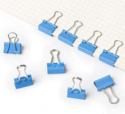 50 Pack Small Blue Binder Clips 3/4 Inch (19 mm), Colored Little Paper Clamps, Tiny Mini Paper Clips for Office Home School Business 0.75"