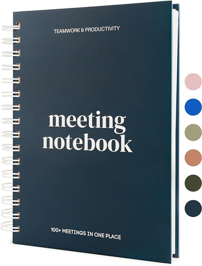 Lamare Meeting Notebook for Work Organization – Perfect Work Notebook for Note Taking, Meeting Planner and Office Supplies for Men & Women