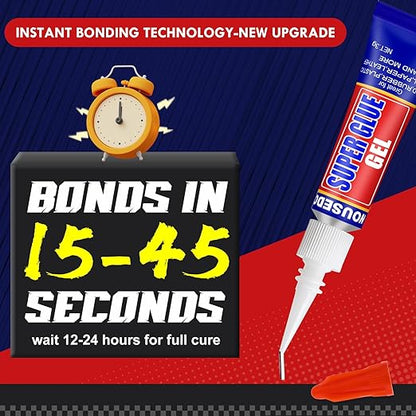 12 x 3g Super Glue Gel, Fast Strong Adhesive, Strong Cyanoacrylate (CA) Glue for Plastic, Metal, Ceramic, Leather, Wood, DIY Crafts and More – Quick Dry, Thick Formula, All-Purpose Instant Bond
