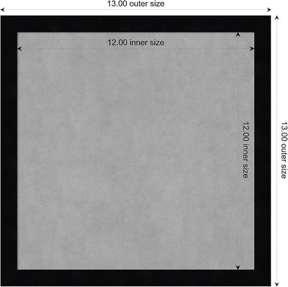 Amanti Art Black Framed Magnetic Board 13x13 X-Small Vision Board for use with Magnets, 100% Metal Sheet to Display Items as Office Decor or for Home Organization in mudroom, Kitchen or Kids Room