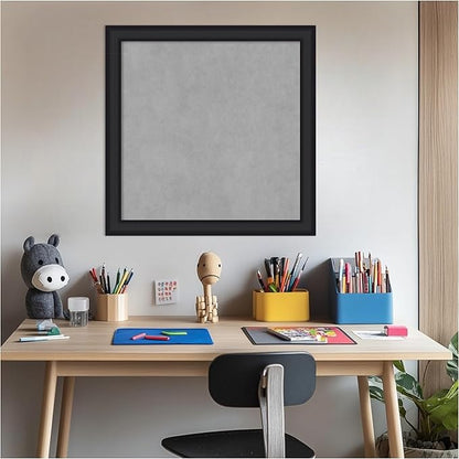 Amanti Art Black Framed Magnetic Board 23x23 Medium Vision Board for use with Magnets, 100% Metal Sheet to Display Items as Office Decor or for Home Organization in mudroom, Kitchen or Kids Room