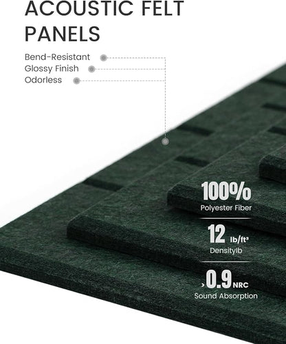 Fluxynara Large Felt Bulletin Board 48" x 36" Cork Board Alternative-12 Pack with 70 Safe Removable Adhesive Tabs, Cork Boards for Walls Cork Board for Home Office Classroom Pin Board- Pine Green