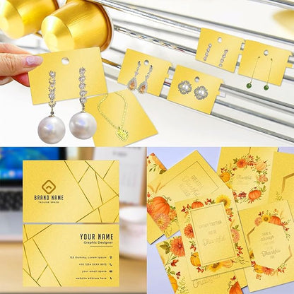 Double Sided Gold Cardstock 8.5 x 11 Metallic Paper, Goefun 100 Sheets 80lb Shimmer Card Stock for Printing, Copy, Invitations, Card Making