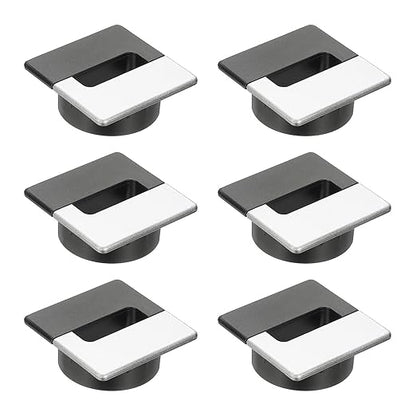 PATIKIL 2.8inch Desk Grommet, 6Pcs Cable Grommet Wire Management Cable Hole Cover Cord Organizer for Office Home Table Countertop, Black Silver
