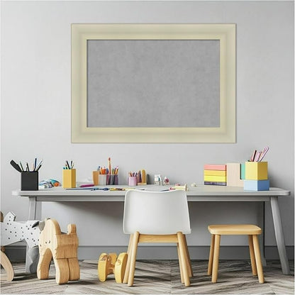 Amanti Art Silver Framed Magnetic Board 21x29 Medium Vision Board for use with Magnets, 100% Metal Sheet to Display Items as Office Decor or for Home Organization in mudroom, Kitchen or Kids Room