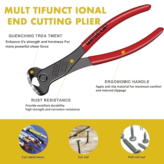 Alimtee 4Pcs Upholstery Staple Remover Tools Set Including End Cutting Pliers Staple Puller Tack Lifter Carpet Remover Fastener Remover for Furniture Floor Wall Car Photo Frame