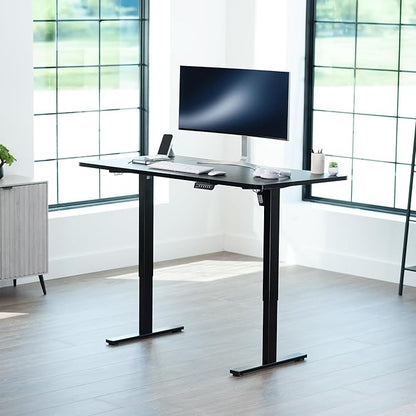 VIVO Electric 60 x 24 in Standing Desk, Memory Height Adjustment, 1B Series, Holds 220 lbs, One-Piece Black Top, Black Frame, DESK-KIT-1B6B