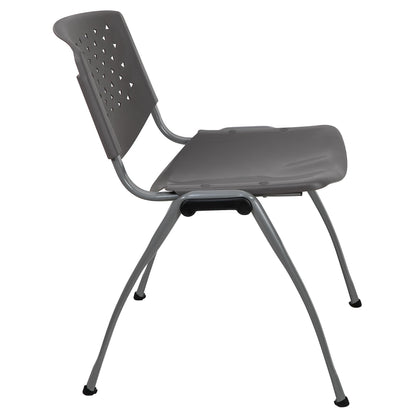 5 Pack 880 lb. Capacity Gray Plastic Stack Chair | Comfortable Seating with Durable Design