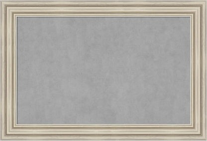 Amanti Art Silver Framed Magnetic Board 26x38 Large Vision Board for use with Magnets, 100% Metal Sheet to Display Items as Office Decor or for Home Organization in mudroom, Kitchen or Kids Room