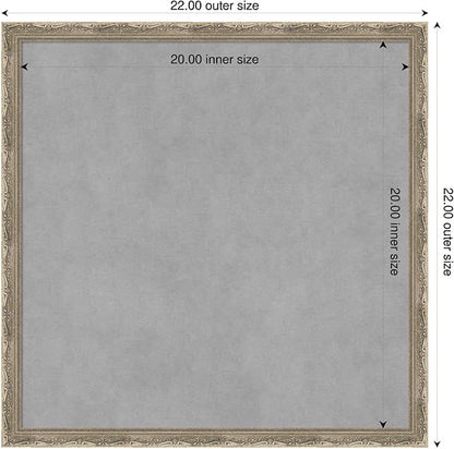 Amanti Art Silver Framed Magnetic Board 22x22 Medium Vision Board for use with Magnets, 100% Metal Sheet to Display Items as Office Decor or for Home Organization in mudroom, Kitchen or Kids Room