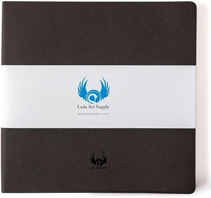 Square-Shaped Sketchbook, 8.3 x 8.3 inches, Lays Flat Flexible Sketch Book for Artists, Ideal for Ink, Water Color, Pen, Pencils, 160 Tear Resistant Pages, Size: Square Medium, Leda Art Supply