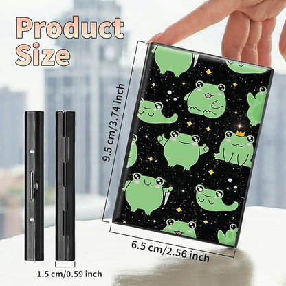 BWEGRHE Slim Credit Card Holder, Princess Frog RFID Blocking Metal Wallet for Men & Women, Aluminum Minimalist Hard Case Pocket-Sized Business Cards Organizer (Fits Up to 10 Cards)