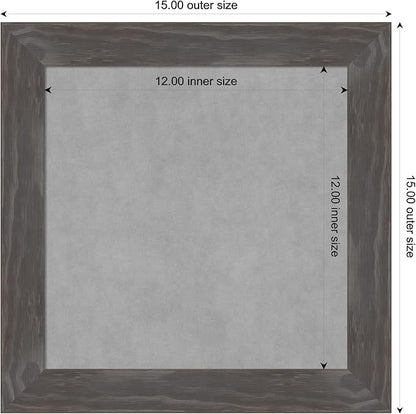Amanti Art Grey Framed Magnetic Board 15x15 X-Small Vision Board for use with Magnets, 100% Metal Sheet to Display Items as Office Decor or for Home Organization in mudroom, Kitchen or Kids Room