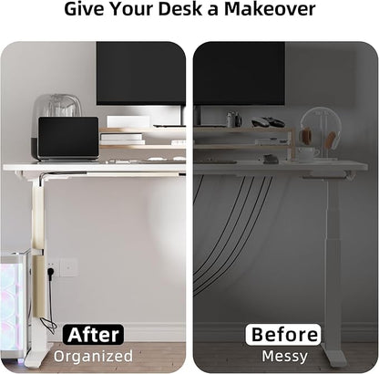 YECAYE 157in Cable Management, Cord Organizer,Easy Install Self-Adhesive Cable Organizer,Cord Management, Desk Wire Holder for Office Organization,Child and Pet Proofing, Beige