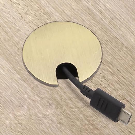 TuTuYa 4PCS Desk Grommet, Bronze Desk Grommet 1-3/8 Inch(35mm) Desk Cable Grommet Desk Cable Hole Covers with Hole Saw, Ideal Solution for Office and Home Table Cable (Bronze,1-3/8 Inch)