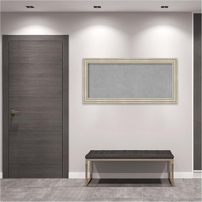 Amanti Art Silver Framed Magnetic Board 26x54 Oversize Vision Board for use with Magnets, 100% Metal Sheet to Display Items as Office Decor or for Home Organization in mudroom, Kitchen or Kids Room